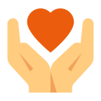 Cartoon of hand holding love heart